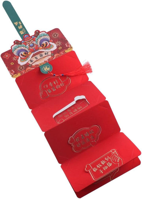 2 Pack Chinese Red Envelopes,2024 Chinese New Year Red Envelopes,Dragon Year Envelope Lucky Money Envelopes, 6 Card Slot Fodable Best Wishes Red E...