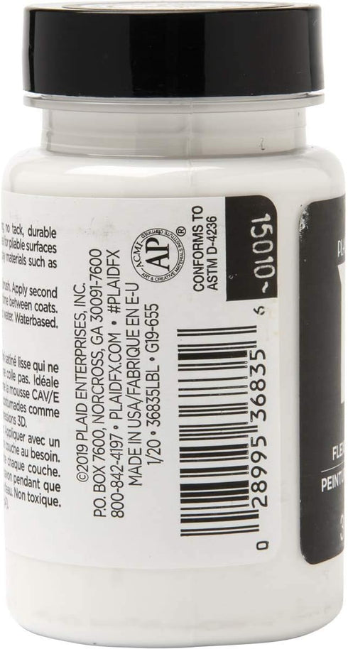 PlaidFX Smooth Satin Flexible Acrylic Paint Ideal for Pliable Surfaces and Cosplay Costumes, Non-Cracking or Peeling, No-Tack, Durable, 3 oz, Bliz...