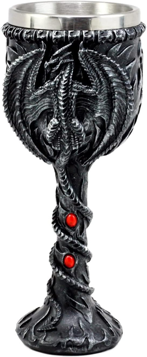 Ebros Legend Of The Thrones Drogon Blood Fire Dragon Wine Goblet Chalice 6oz Capacity Party Hosting Beverage Cup Dungeons And Dragons Gothic Fanta...