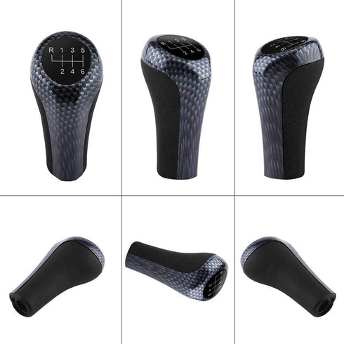 Keenso X3 6 Speed Shift Knob, Stick Head Gaiter Gearstick Gaitor Boot for E90 E91 E92 X1 X3 X5 X6 Carbon Fiber Color...