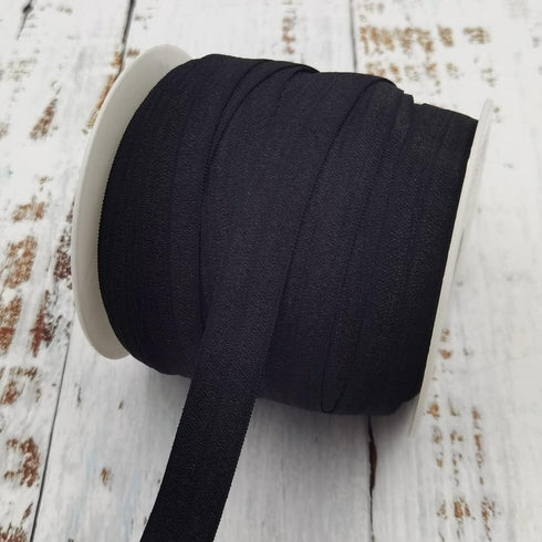 INSPIRELLE 50 Yards Spool Black 5/8 Ribbon Elastic Foldover Elastics Stretch FOE for Hair Ties Headbands Making...