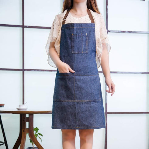 Unisex adjustable multi pocket denim apron for Chef Kitchen BBQ and Studio...