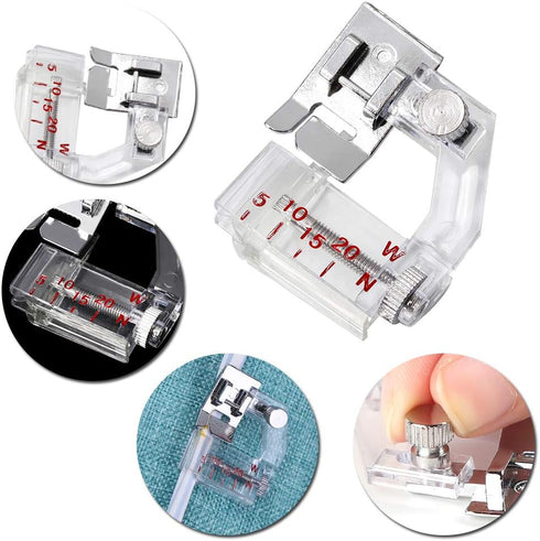 BUTUZE Fabric Bias Tape Makers Kit with Sewing Awl, Positioning Pin, Adjustable Binder Clip,Wooden Awl,Foot Press -Practical Bias Tape Maker Set f...