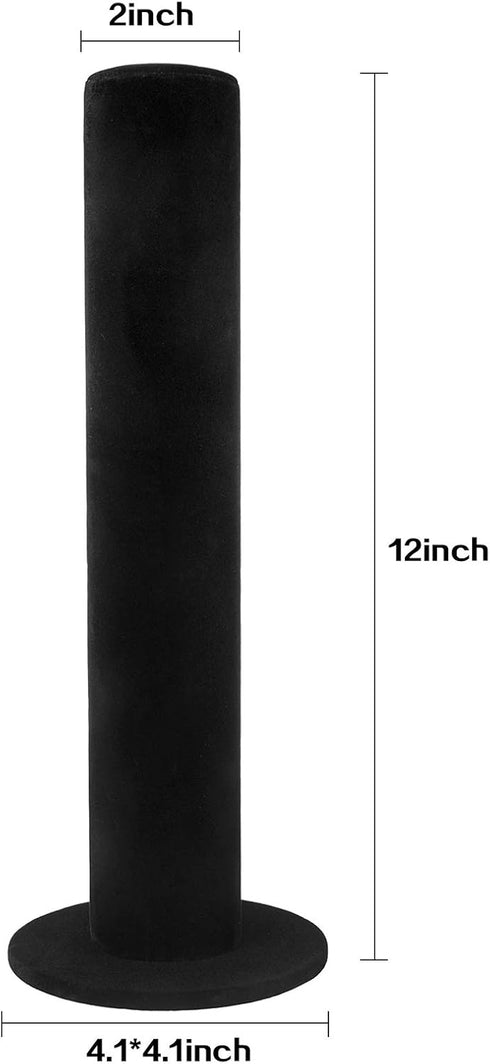 Velvet Vertical Tower Jewelry Bracelet Display Stand Bangle T-Bar Display Holder (Black)...