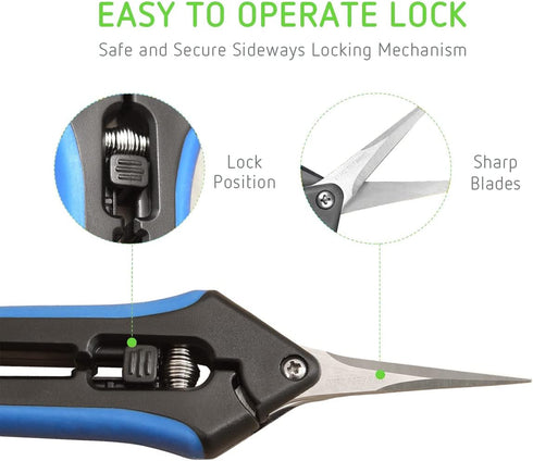 2Pack 6.5 Inch Garden Scissors Pruning Shears Trimming Scissors Gardening Hand Pruner Straight Tip Blades...
