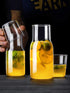 Sizikato 15 Oz Simple Clear Glass Bedside Night Water Carafe with Tumbler Glass....