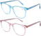 Computer Reading Glasses Blue Light Blocking - 2 Pack Fashion Round Anti UV glare Eyestrain Gaming Readers Glasses Women Men, 1.0...