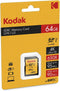 Kodak SD card 64GB UHS-I U3 V30 Ultra - 95MB/s Max Read Speed - Write Speed 85MB/s Max - Storage of 4K Ultra HD Videos and HD Photos - SD Card...