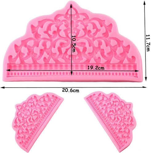 Royal Crown Cake Fondant Mold Baroque Style Crown Silicone Gumpaste Mold Sugarcraft Candy Mold Cake Topper Decorating Tool Polymer Clay Mold...