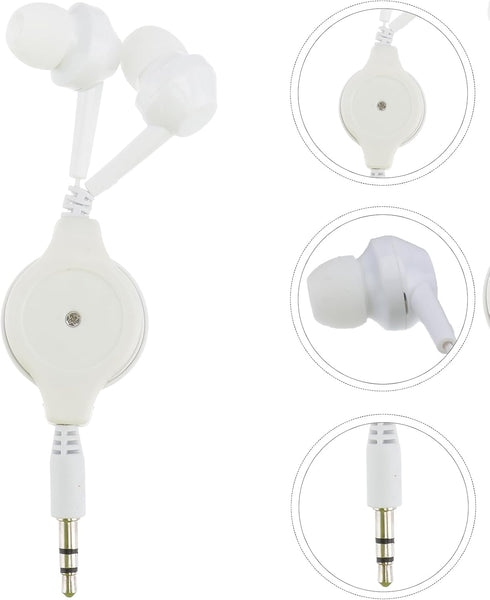 Hemobllo Retractable Earphones - 3 Pcs Wired in Ear Headphones 3.5mm Jack Stereo Wired Earbuds Retractable Wired Earphones for Phones Laptops......