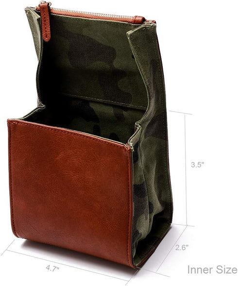 CANPIS Mirrorless Camera Case, Leather Small Camera Bag Lens Pouch, Photography Travel Bag, Outdoor Carry-on Storage Bag (not support DSLR Camera ...