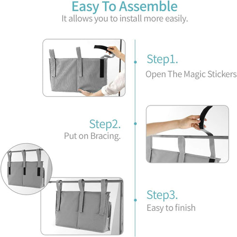 Bseash Bunk Bed Organizer, Bedside Caddy Hanging Bed Organizer Storage Bag 8 Pockets, for College Dorm Rooms Bed, Hospital Bed, Baby Bed Rails, 60...