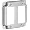 AP-12094, 4" Square Double Decora Switch Electrical Box Cover, 1/2" Raised, Exposed Work, Galvanized Steel, Crushed Corners, 2-Gang...