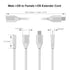 Braided i-Phone Extension Cable Pass Video Audio Music Photo Data, Charge. 1PCS 3.3Feet Male to Female i-Phone Extender Cord Made of Sliver Alumin...