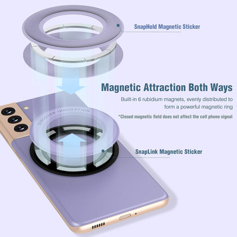 Nillkin Universal Magnet Sticker Stand for All Smartphones & iPhone Series, Strong Magnetic Stickers Compatible with MagSafe Accessories and Qi Wi...