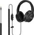 19.5Ft / 6M Extra Long Cord Headphones for TV PC with Volume Control, Spring Coiled Cable, 3.5mm AUX, Wired Over Ear Earphones for Seniors Hard of...