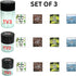 Tightvac Set of 3 - Patented Airtight Container | Multi-use Vacuum Container Works as Smell Proof Containers for Herbs and Dry Goods. Black Caps a...