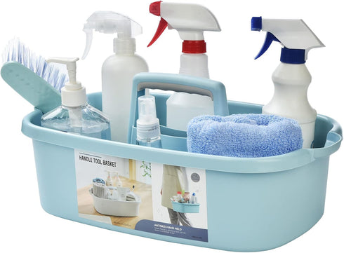 ALINK Large Plastic Shower Caddy Tote, Portable Storage Caddy Basket Organizer with Handle for Dorm, Bathroom, Tool, Garden, Kitchen, Cleaning Sup...