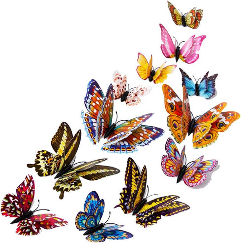 Somotersea 24Pcs 3D Luminous Butterfly Wall Decor Removable Butterfly Decoration for Girls Room Butterflies Decals Birthday Party Decorations Kids...
