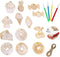 Unfinished Wooden Shapes and Cutouts - Bulk Wood Painting Crafts for Kids, DIY Home Decoration, Art Projects, Kids Painting Supplies, 65pcs Set of...