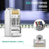 Shielded RJ45 Cat5 Cat6 Pass Through Connectors - 3 Prong 8P8C Gold Plated Pass-Thru Modular Data Plug for FTP/STP Network Cable & Solid Wire 20Pa...