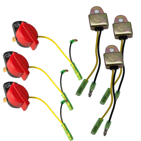 3 Pack ON Off Engine Stop Switch Low Oil Sensor for Honda GX120 GX160 GX200 GX240 GX270 GX340 GX390 Re 36100-ZE1-015...