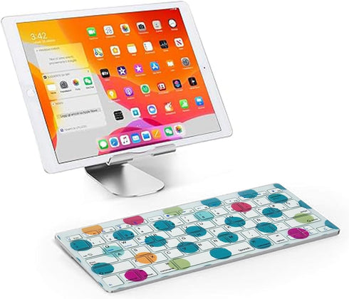 Spanish Wireless Bluetooth Functional Shortcuts Color Keyboard Compatible for iPad, iPad Pro,iPhone,iOS,Mac OS,Android Tablets,Windows(Battery Not...