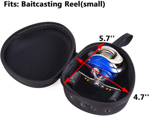 Fishing Reel Protective Case for Baitcasting Drum Spinning Raft Reels - Fishing Accessories Tackle Storage Bag Pouch with Strap...