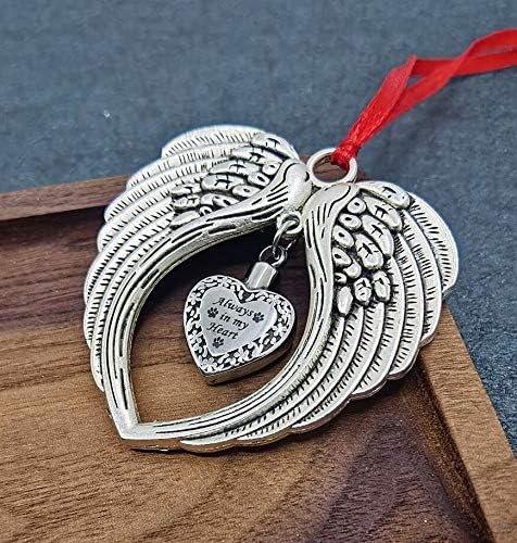 JUPPE Sympathy Gifts, Memorial Gifts for Loss of Loved One, Bereavement Thoughtful Gifts Angel Wings Christmas Tree Ornament, Half of My Heart is ...