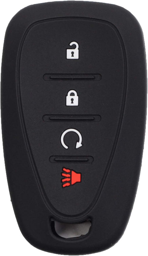 2pcs 4 Button Smart Key Fob Silicone Rubber Case Cover Protector Holder Compatible with Chevy Chevrolet Blazer Bolt Equinox Traverse Trax Trailbla...
