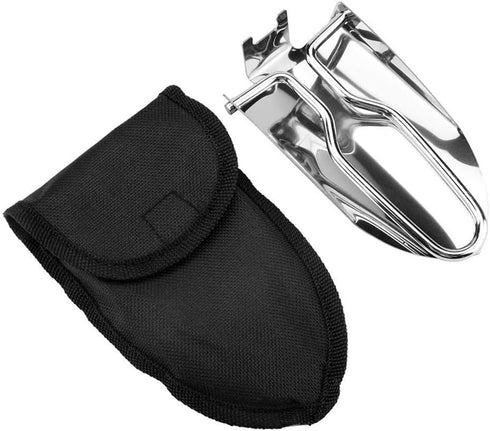 AKOAK 1 Pack Stainless Steel Foldable Garden Shovel, Handy Mini Camping Shovel, Llightweight Camping Gear, Versatile Outdoor Survival, Fishing, Ca...