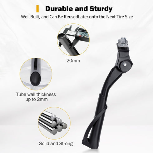 Cyfie Bike Kickstand for Kids Bike 18 20 22 inch Wheel, Center Mount Bicycle Kick Stand, Adjustable Child Kickstands for 18" 20" 22" Adult Mountai...