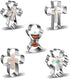 Cross Cookie Cutter Shapes Set, Azflyife 5 Piece Stainless Steel Metal Biscuit Mold Cookie Cutters with Chalice Holy Cup Crucifix Crucifixion for ...