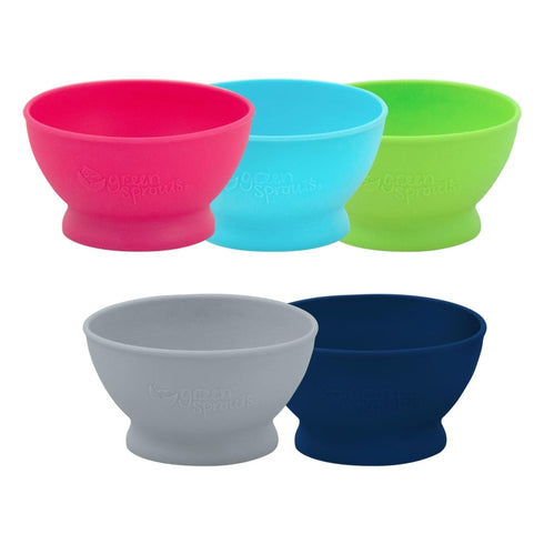 green sprouts Feeding Bowl made from Silicone | Gently transitions baby to pureed food | Easy to hold, Durable, Unbreakable, Heat-resistant silico...