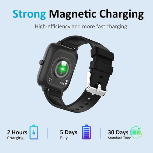 Smart Watch for iPhone/Android Phones (Answer/Make Calls) - 1.69" HD Screen Fitness Tracker : Heart Rate/Sleep/Blood Oxygen/Steps, Multiple Sports...