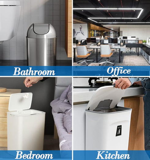 Hommaly 4 Gallon 80pcs Small Clear Trash Bags Strong Clear Garbage Bags, Bathroom Trash Can Bin Liners, Plastic Bags for Office, Waste Basket Line...