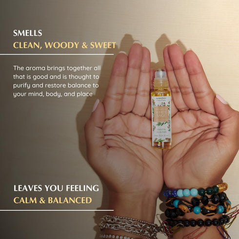 White Sage & Sandalwood Essential Oil Roll-On Blend by Aromafume | 10ml/0.33 fl oz | Aromatherapy Oil for Cleansing Negative Energy & Protection |...