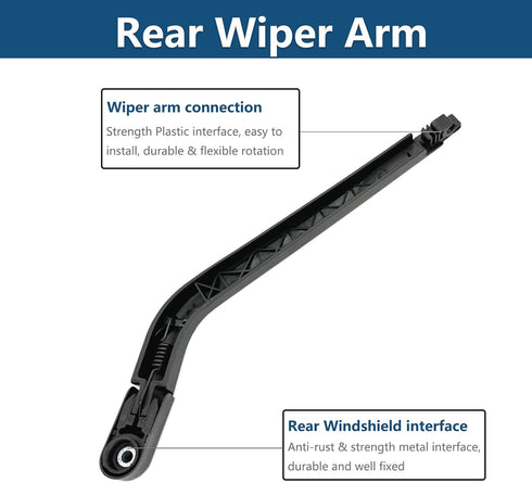 Rear Windshield Wipers Blade Arm Set for Scion XB 2008-2015,Toyota Yaris 2007-2014 Back Glass Wiper Arm Blade Replacements All Seasons Fit, Replac...