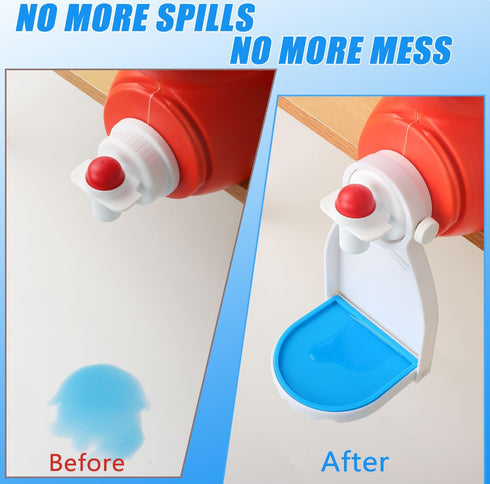 Laundry Detergent Cup Holder & Drip Tray (Pack of 2), Detergent Drip Catcher with Fixed Screw & Removable Silicone Mat, Blue...