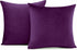 Throw Pillow Cover Velvet Purple - 18 x 18 Inch Pillow Cushion Cover - Set of 2 Square Eggplant Cushion Case, Gift for Sofa, Chair, bedroom and No...
