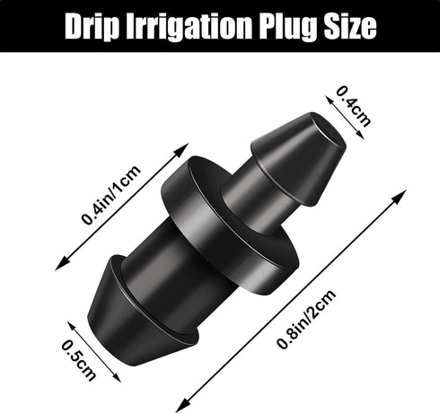 Honoson Drip Irrigation Plugs Drip Irrigation 1/4 Inch Tube Closure Goof Hole Plugs Irrigation Stopper for Home Garden Lawn Supplies, Black (150 P...
