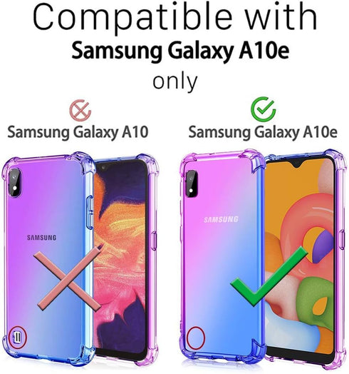 HNHYGETE Samsung Galaxy A10e Case, Galaxy A10e Case with Screen Protector, Transparent Shockproof Slim Two-Color Soft TPU Protection Cover Cases f...