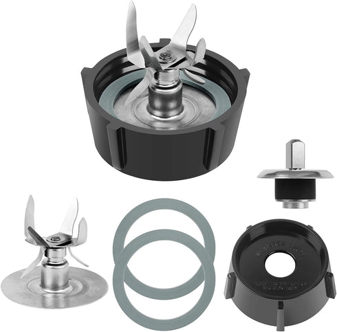 6 Point Fusion Blade 4980 & 4902 Blender Jar Bottom & 2 Pieces Rubber Seal Gasket & Coupling Stud Slinger Pin Kit replacement parts Compatible wit...