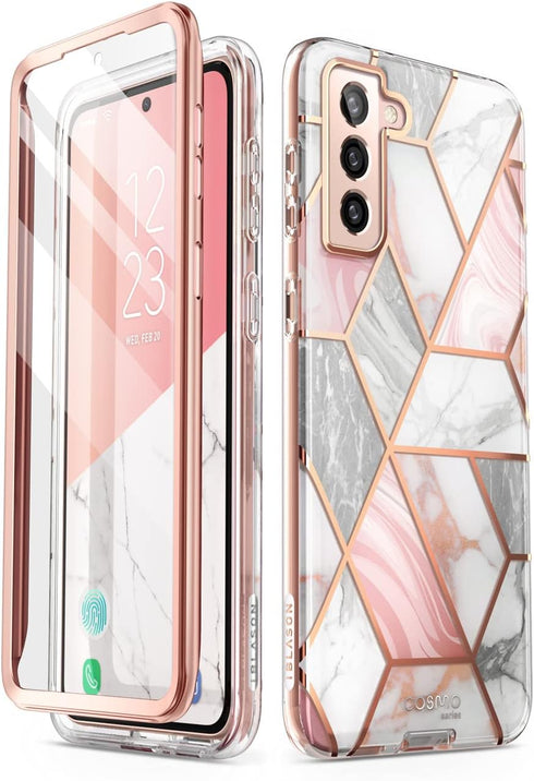 i-Blason Cosmo Case for Samsung Galaxy S22 Plus (2022), Slim Stylish Protective Bumper Case with Built-in Screen Protector (Marble)...