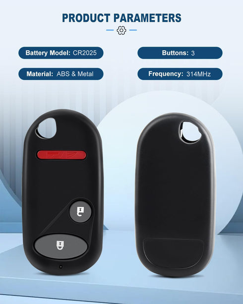 ECCPP OUCG8D344HA Key fob Replacement for 3 Buttons Keyless Entry Remote Key Fob 02-10 for H onda Civic CR-V Element OUCG8D-344H-A (Pack of 1)...