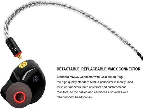 in-Ear Monitor Headphones in Ear Earbuds Earbuds Wired Earphone Dual Drivers Headphone with MMCX Detachable Cables,Noise-Isolating Earbud for Musi...