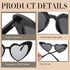 12 Pairs Heart Shaped Sunglasses Bachelorette Heart Sunglasses Cat Mod Retro Eyeglasses for Women Wedding Party...