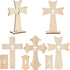 Bright Creations Wooden Crosses for Crafts - 12-Pack, 3 Sizes & Light Brown Unfinished Wood - DIY Blank Crosses with Stands - for Baptism Favors &...