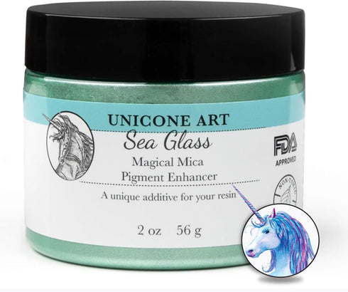 Sea Glass Mica Powder Pigment (56g) Multipurpose DIY Arts and Crafts, Cosmetic Grade, Soap,Resin Epoxy,Paint, Slime, Mold Making, Candle Making, N...