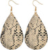 4 Pairs Bohemian Snakeskin Leather Earrings Set Retro Leopard Print Teardrop Earring Dainty Animal Python Print Drop Earrings for Women Jewelry...